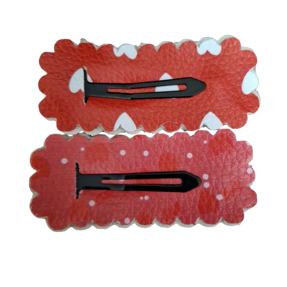 Heart Patterned Hair Clips for Kids